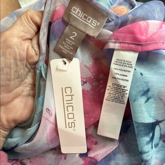 CHICOS GORGEOUS FLORAL SHEER KIMONO CARDIGAN - Picture 4 of 4